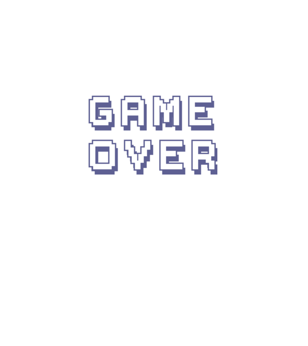 Game Over model alb pe tricou