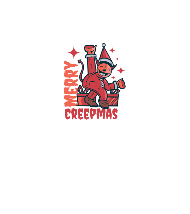 Merry Creepmas model alb pe tricou