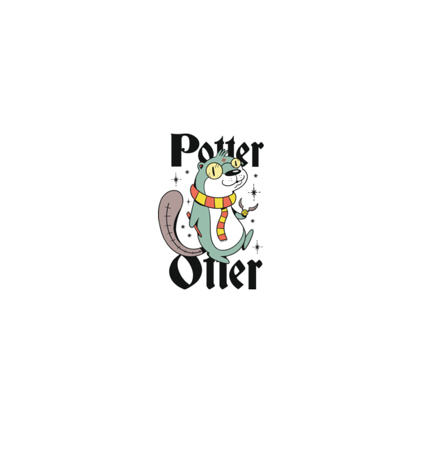 Potter Otter Vidra model alb pe tricou