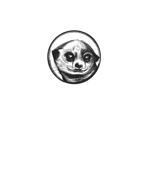 Pui de suricata model negru pe tricou