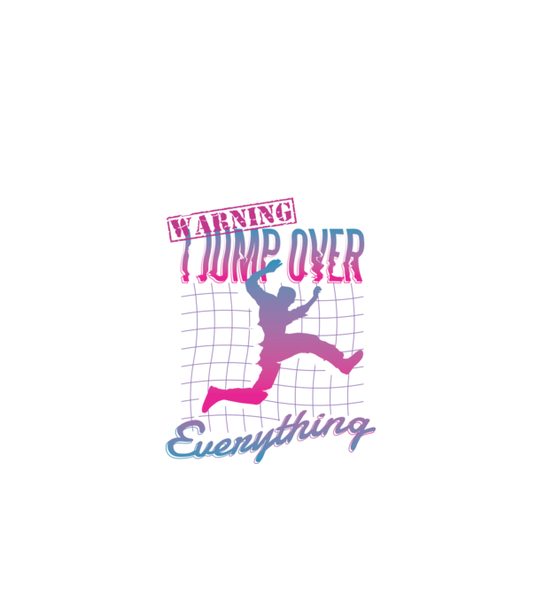 Warning I Jump over everything Parkour model negru pe tricou