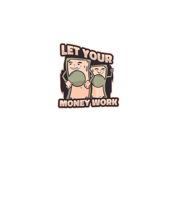 Let your money work model gri închis pe tricou