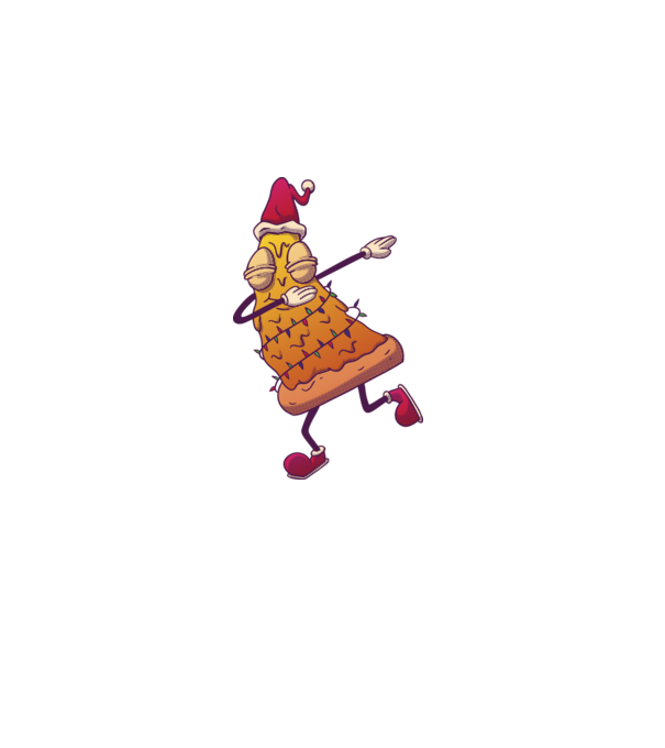 Pizza de Crăciun DAB model albastru deschis pe tricou