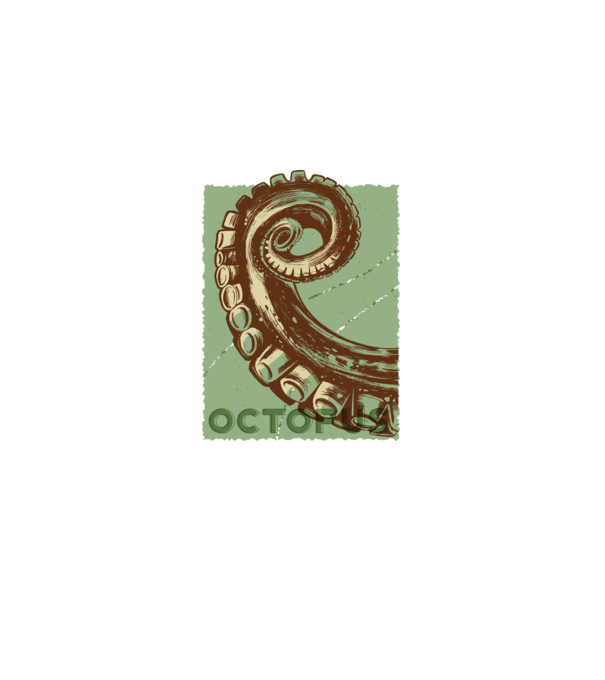 Caracatiță Octopus model negru pe tricou