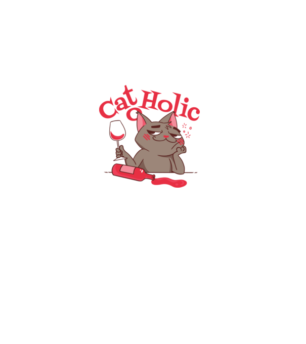 Catoholic - iubitor de pisici model alb pe tricou