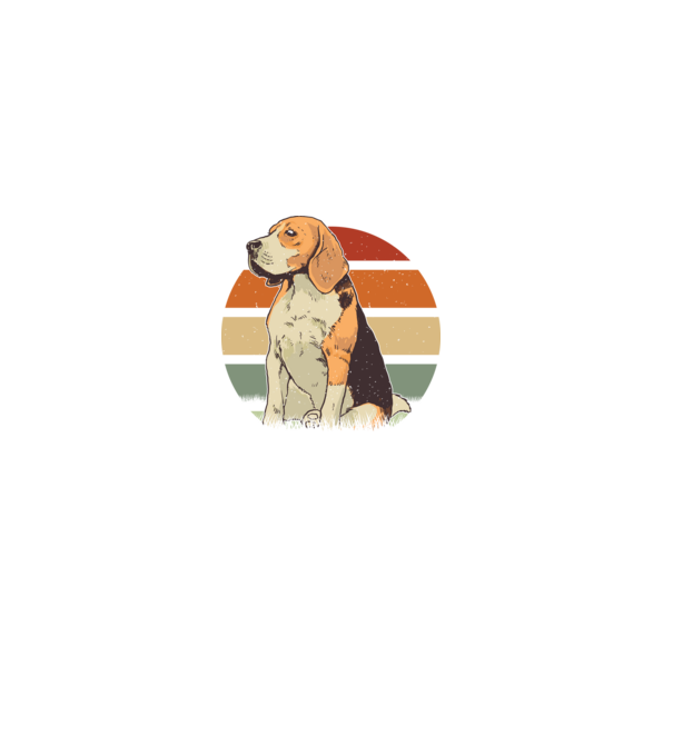 Beagle Retro Sunset model negru pe tricou