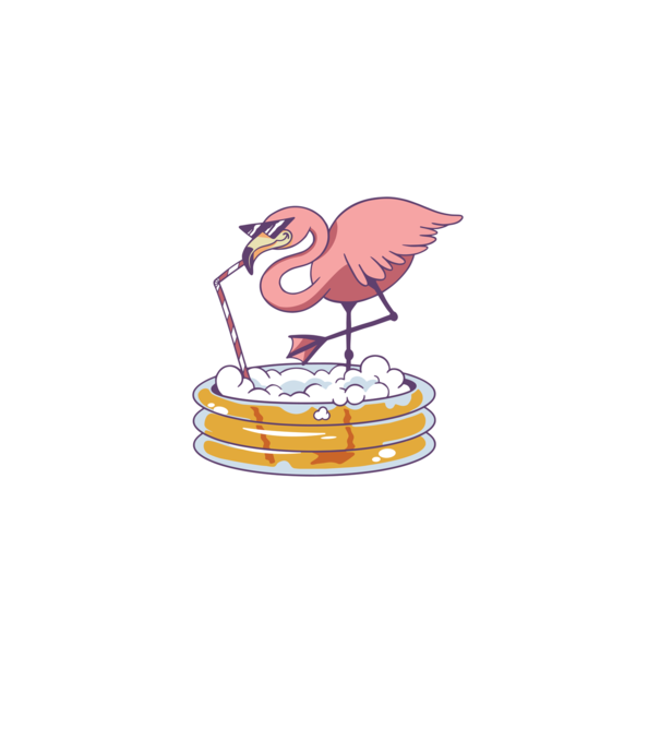 Flamingo cu bere model roz deschis pe tricou