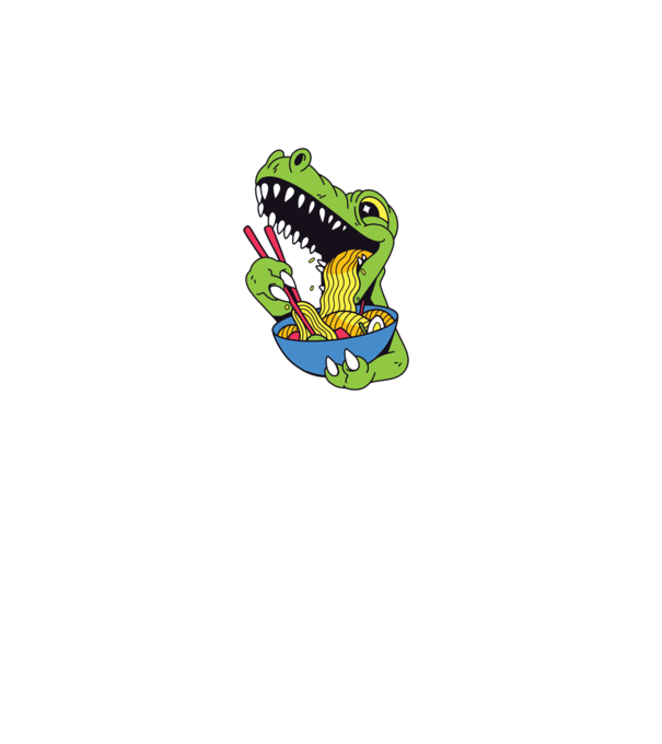 T-rex Ramen model roz pe tricou