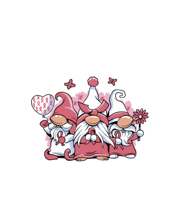 Pink christmas Gnomes model alb pe tricou