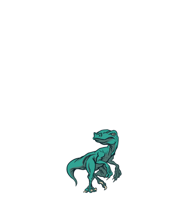 Dinozaur Raptor model negru pe tricou