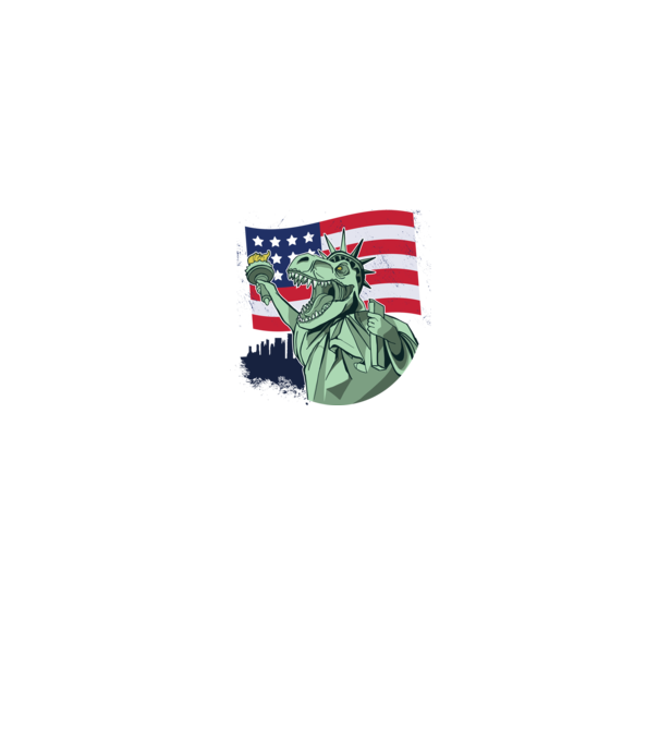 Ziua Independenței americane 4 iulie T-rex model alb pe tricou