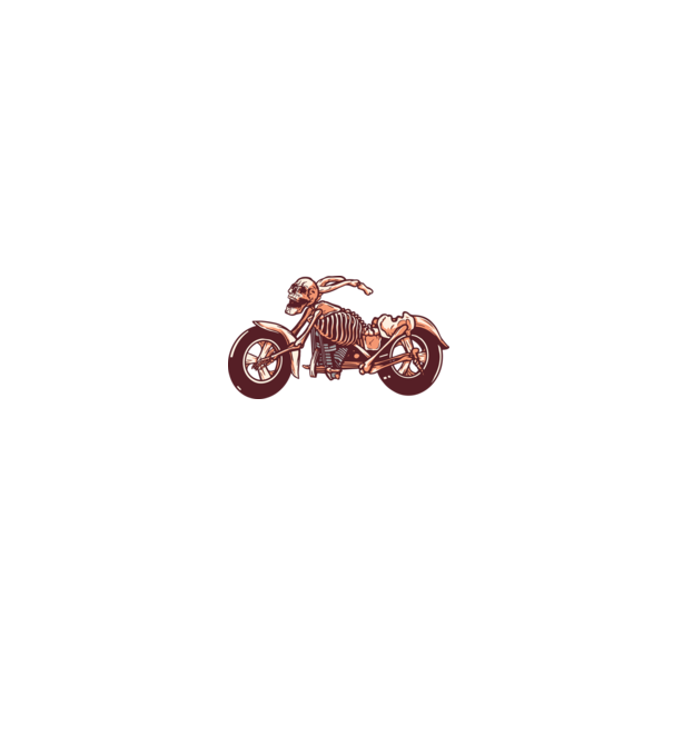 Motocicletă cu Schelet model alb/roșu pe tricou