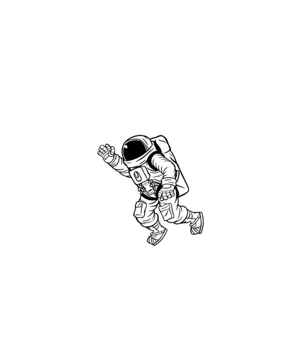 Astronaut model negru pe tricou
