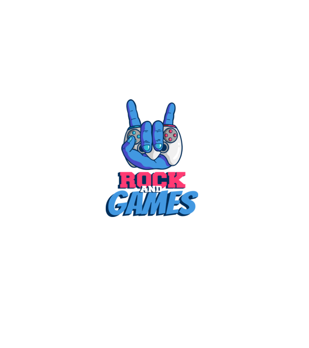 Rock And Games model negru pe tricou