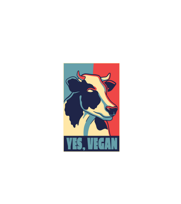 Yes, Vegan model albastru închis pe tricou