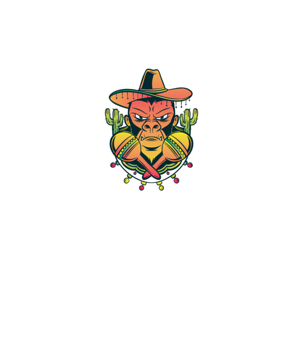 Gorila mexicană model gri pe tricou