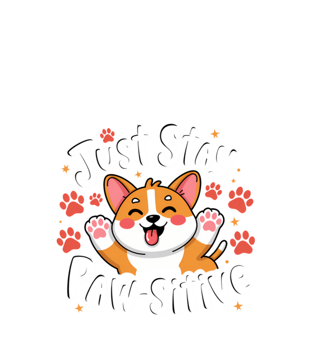 Just Stay Paw-sitive Negru model negru pe tricou