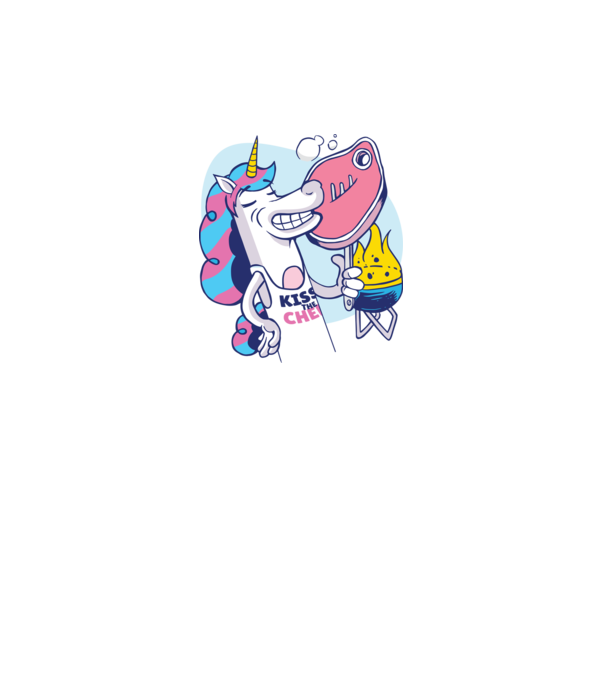Unicorn Steak BBQ model gri pe tricou