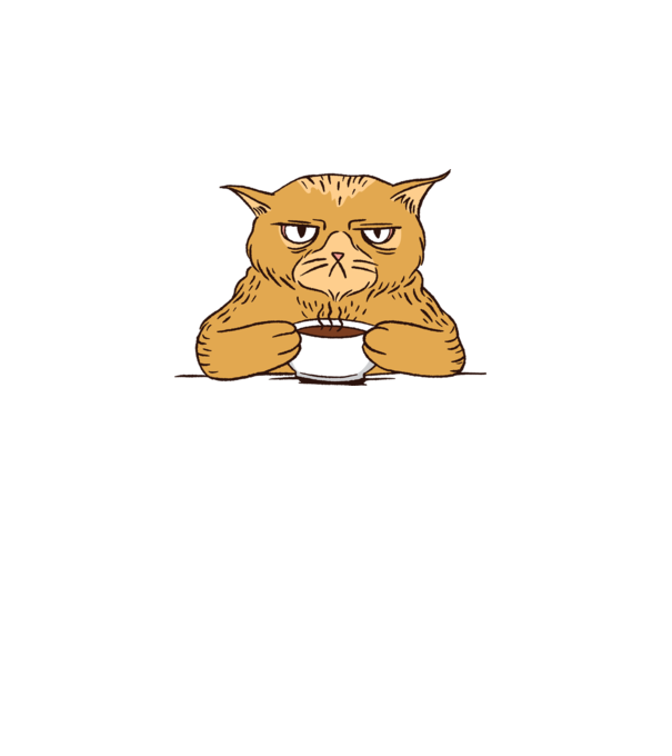 Grumpy Cat - Pisică supărată cu cafea model turcoaz pe tricou