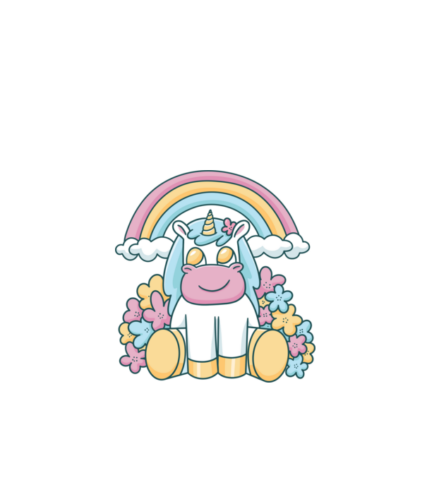 Unicorn drăguț model alb pe tricou