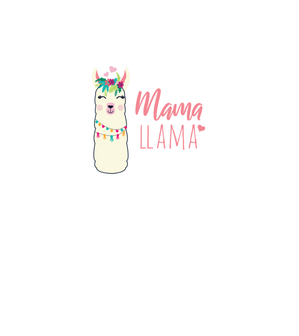 Mama Llama model negru pe tricou