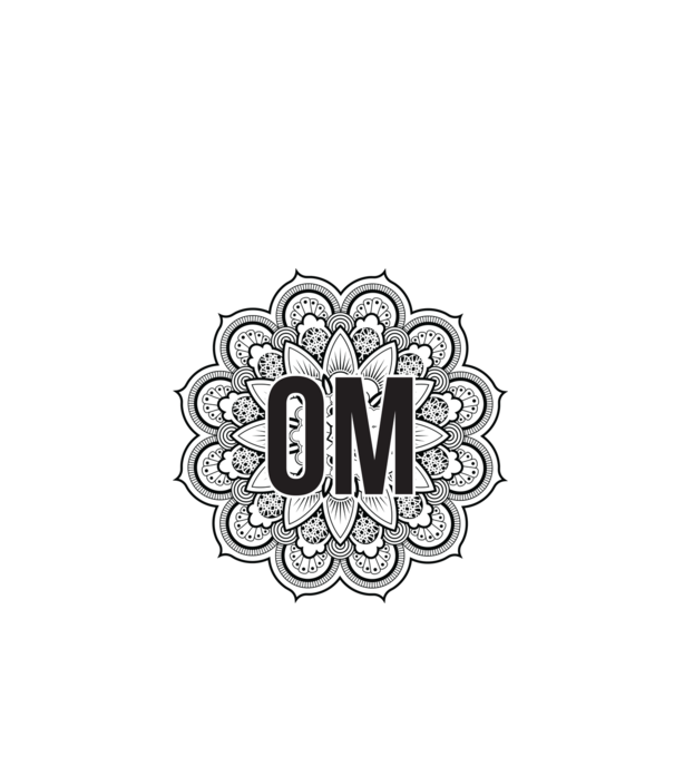 OM Mandala model alb pe tricou