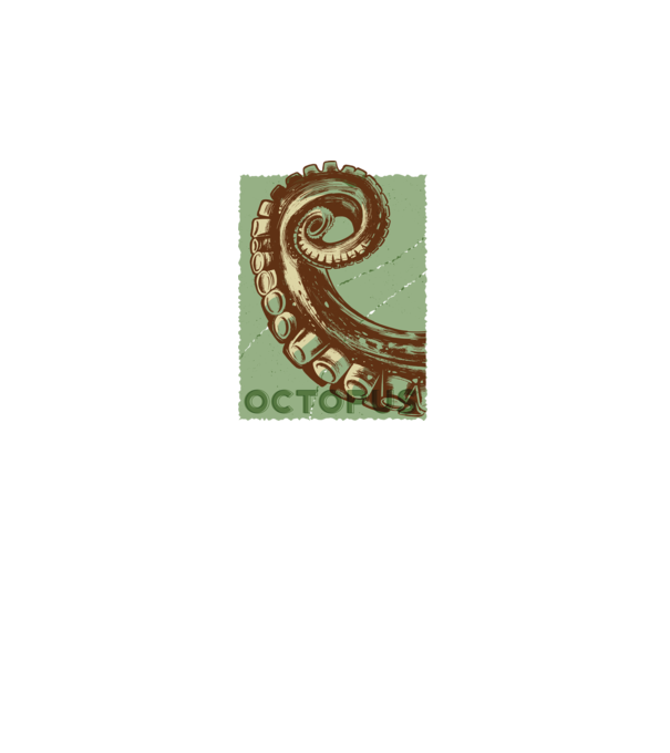 Caracatiță Octopus model negru pe tricou