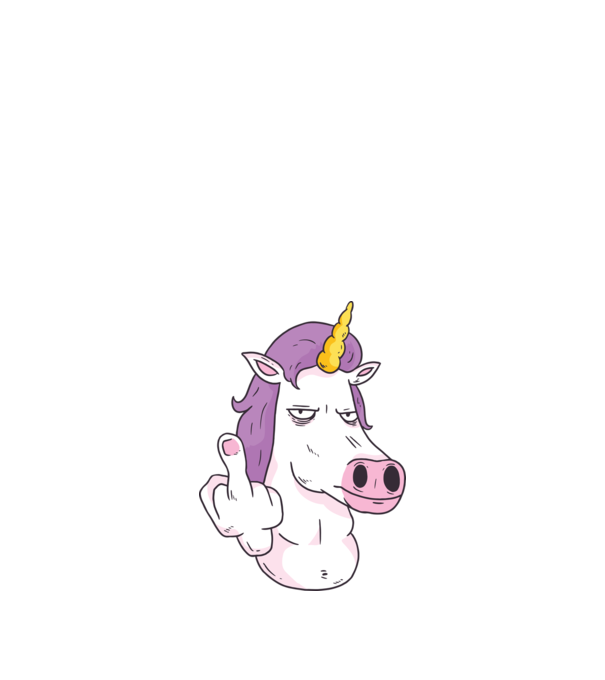 Unicorn arată degetul model albastru închis pe tricou