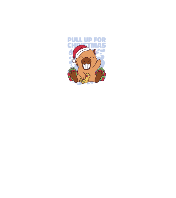 Pull up for christmas Capybara model alb pe tricou