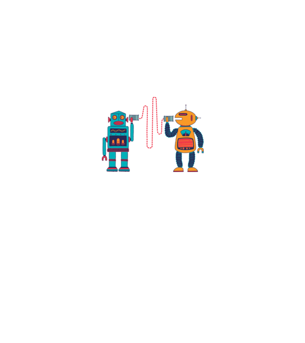 Walkie Talkie Robot model alb pe tricou