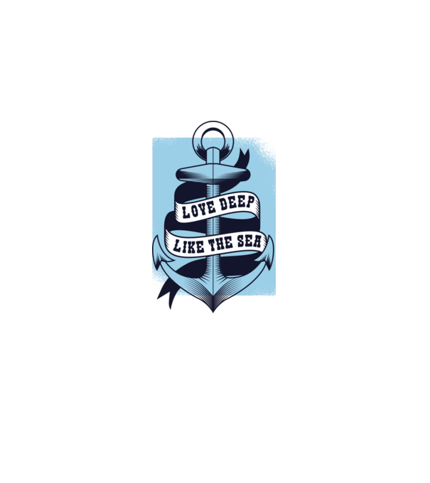 'Love deep like the sea ancoră dragoste Valentine''s Day' model albastru deschis pe tricou