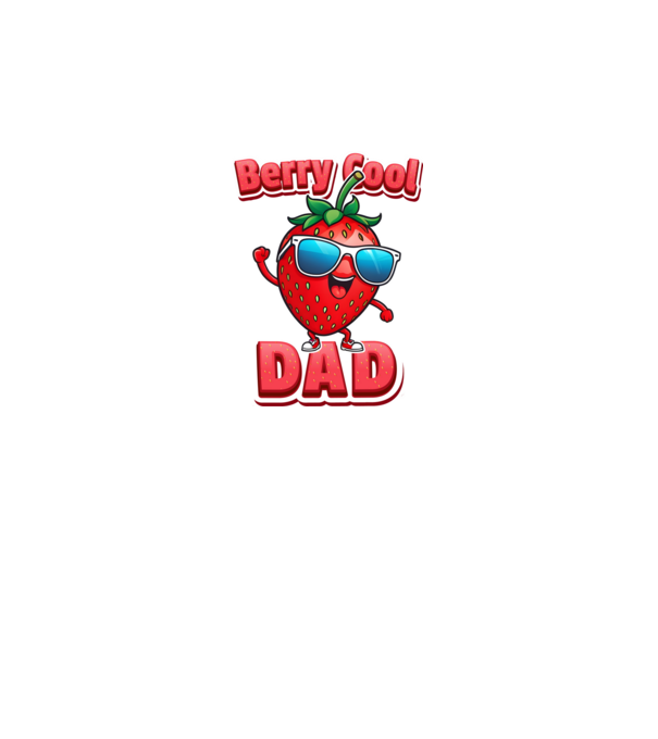 Berry Cool Dad Strawberry model negru pe tricou