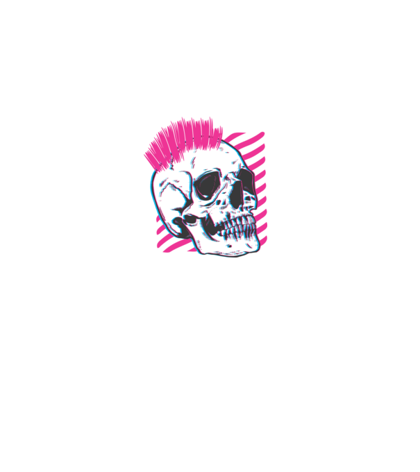 Craniu Punk model negru pe tricou