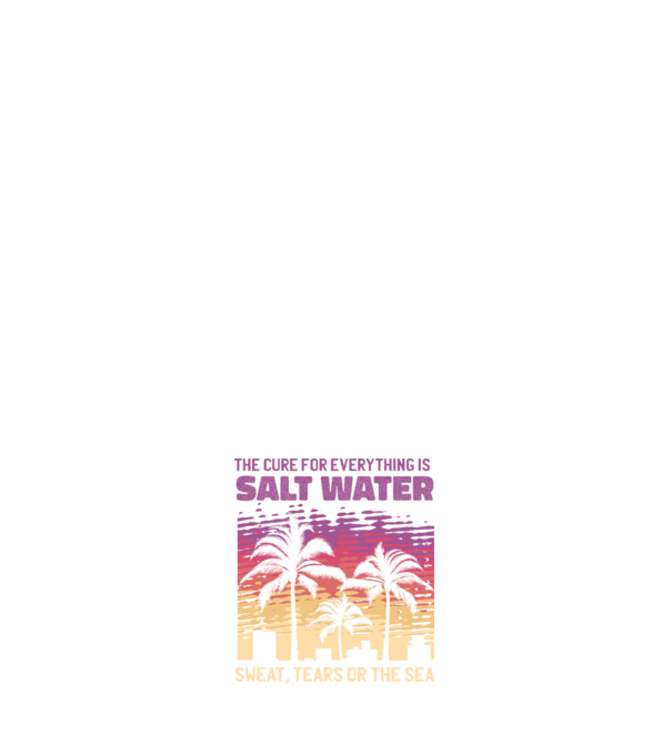 Retro Sunset - Apa sărată este leac pentru orice model negru pe tricou