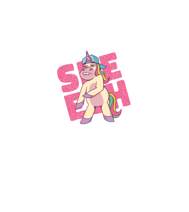 Unicorn Shesh model negru pe tricou