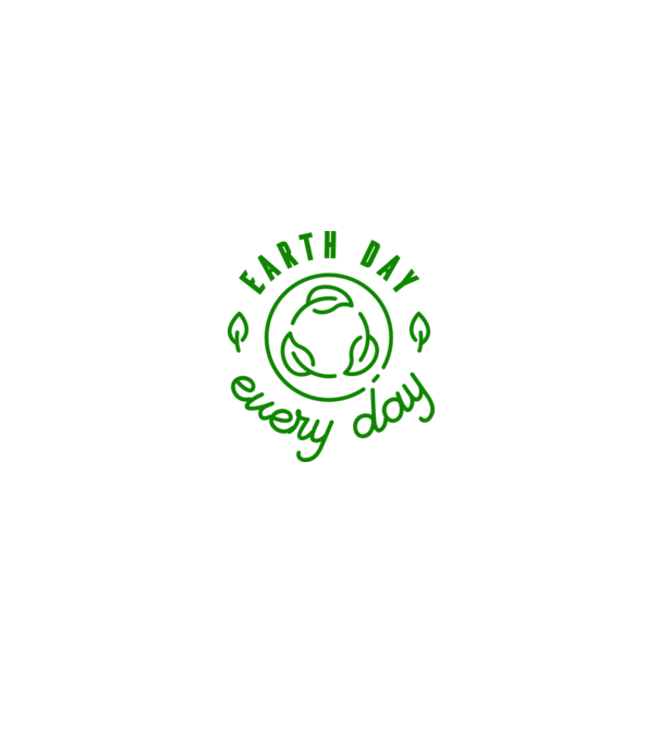 Earth Day Every Day - Ziua Pământului model alb/roșu pe tricou