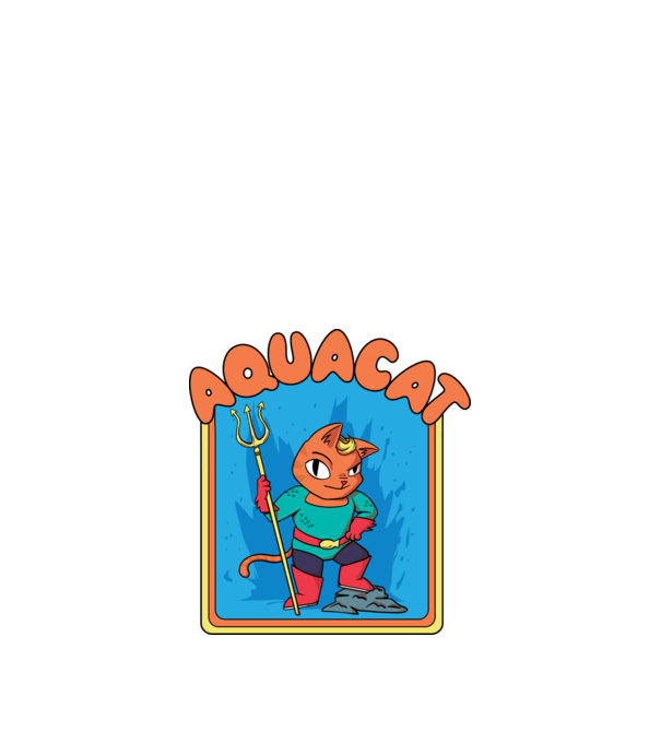 Aquacat model albastru închis pe tricou