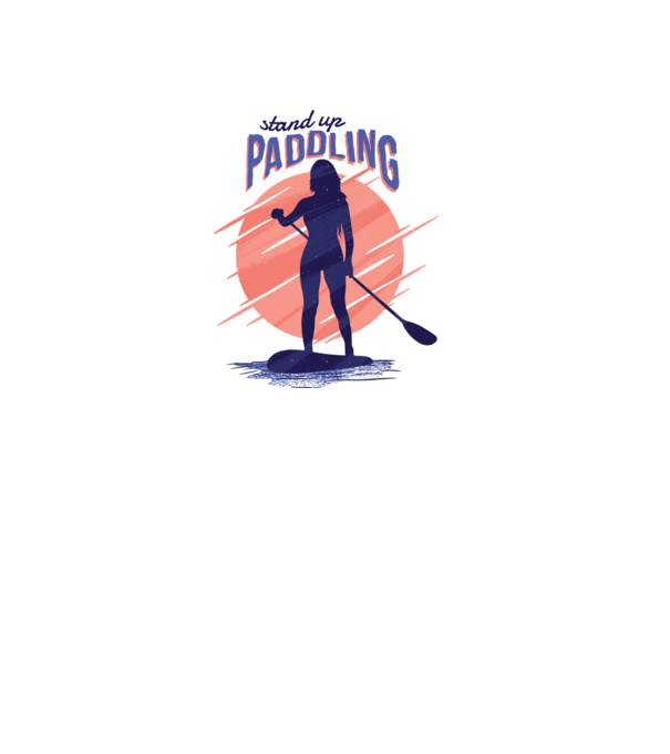 Tricou SUP Stand Up Paddle model alb pe tricou