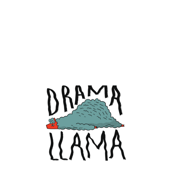 Dramă Lama model alb pe tricou