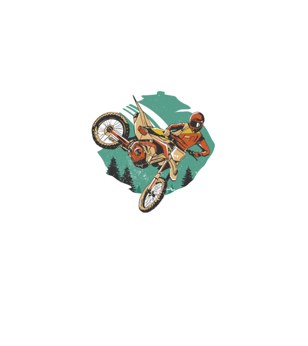 Motociclist motocros model alb pe tricou