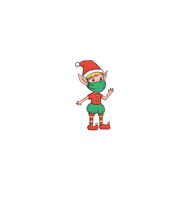 Elf cu mască model alb pe tricou