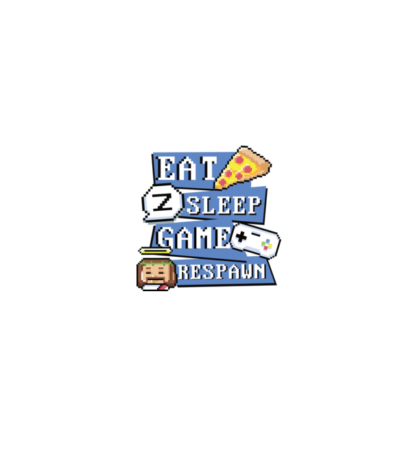 Eat, Sleep, Game respawn model alb/roșu pe tricou