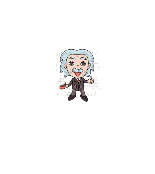 Caricatură Einstein model negru pe tricou