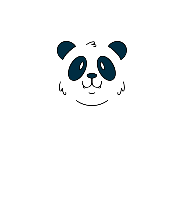 Cap de panda model alb pe tricou