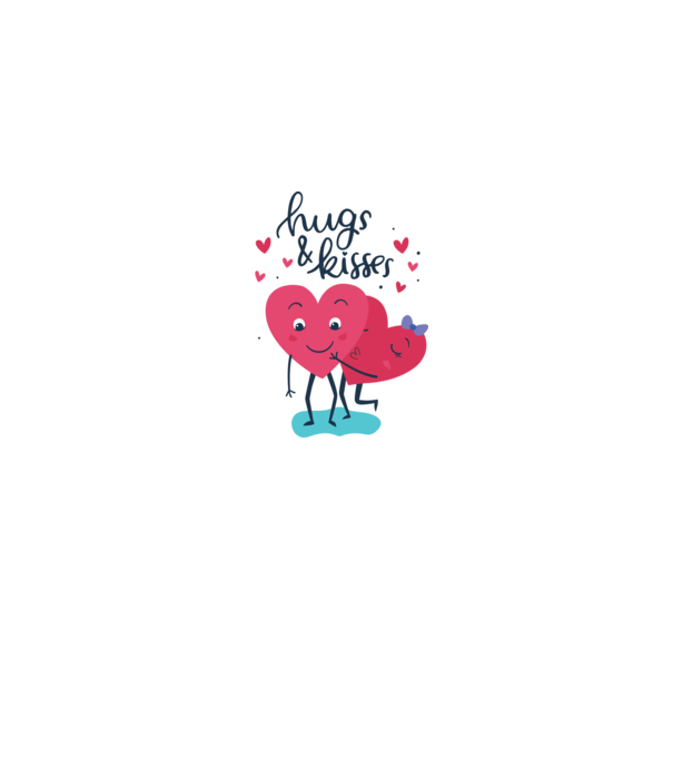 'Hugs and Kisses Tricou drăguț pentru Valentine''s Day' model gri pe tricou