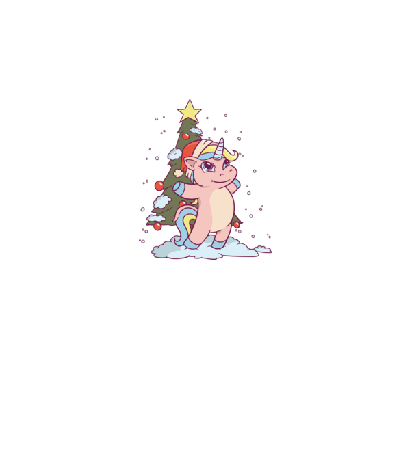 Unicorn de Crăciun model alb pe tricou