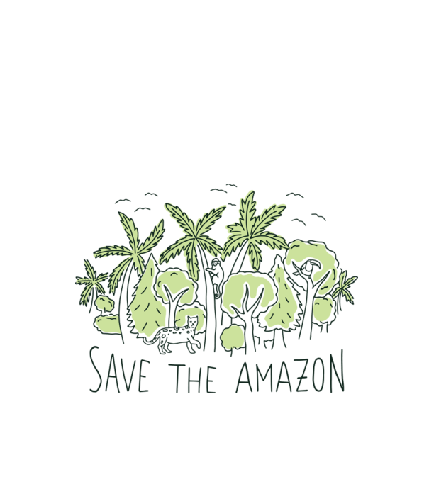 Salvează Pădurea Amazoniană model alb pe tricou