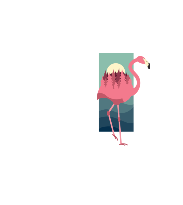 Flamingo Design model galben neon pe tricou