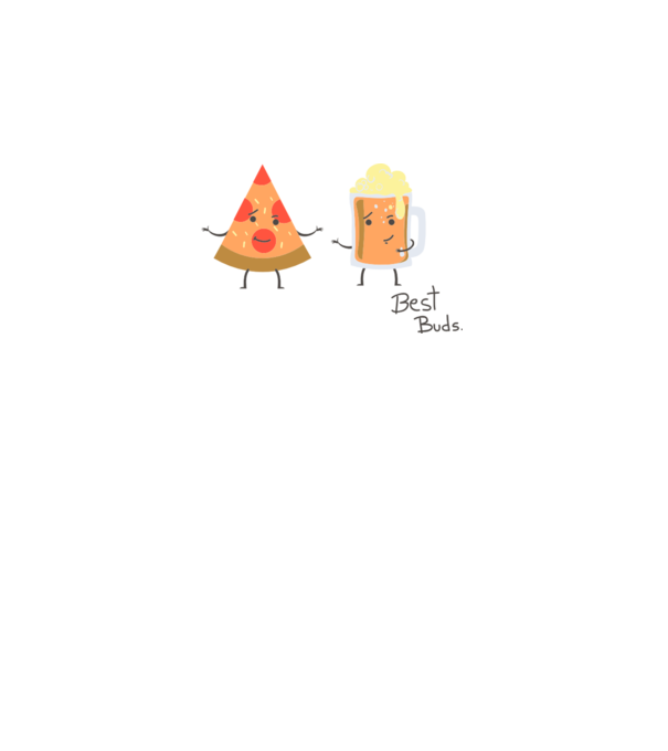 Best Buds - Pizza + Beer model galben neon pe tricou