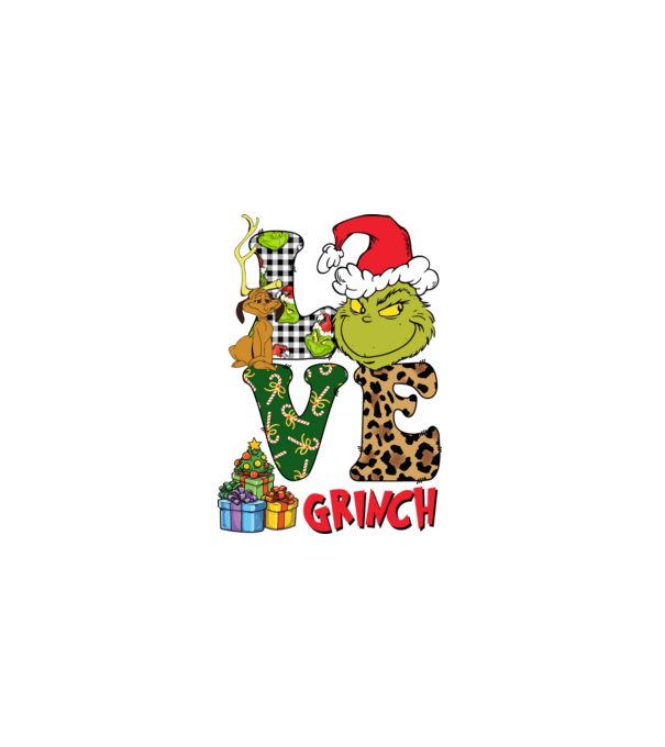 Love Grinch model negru pe tricou